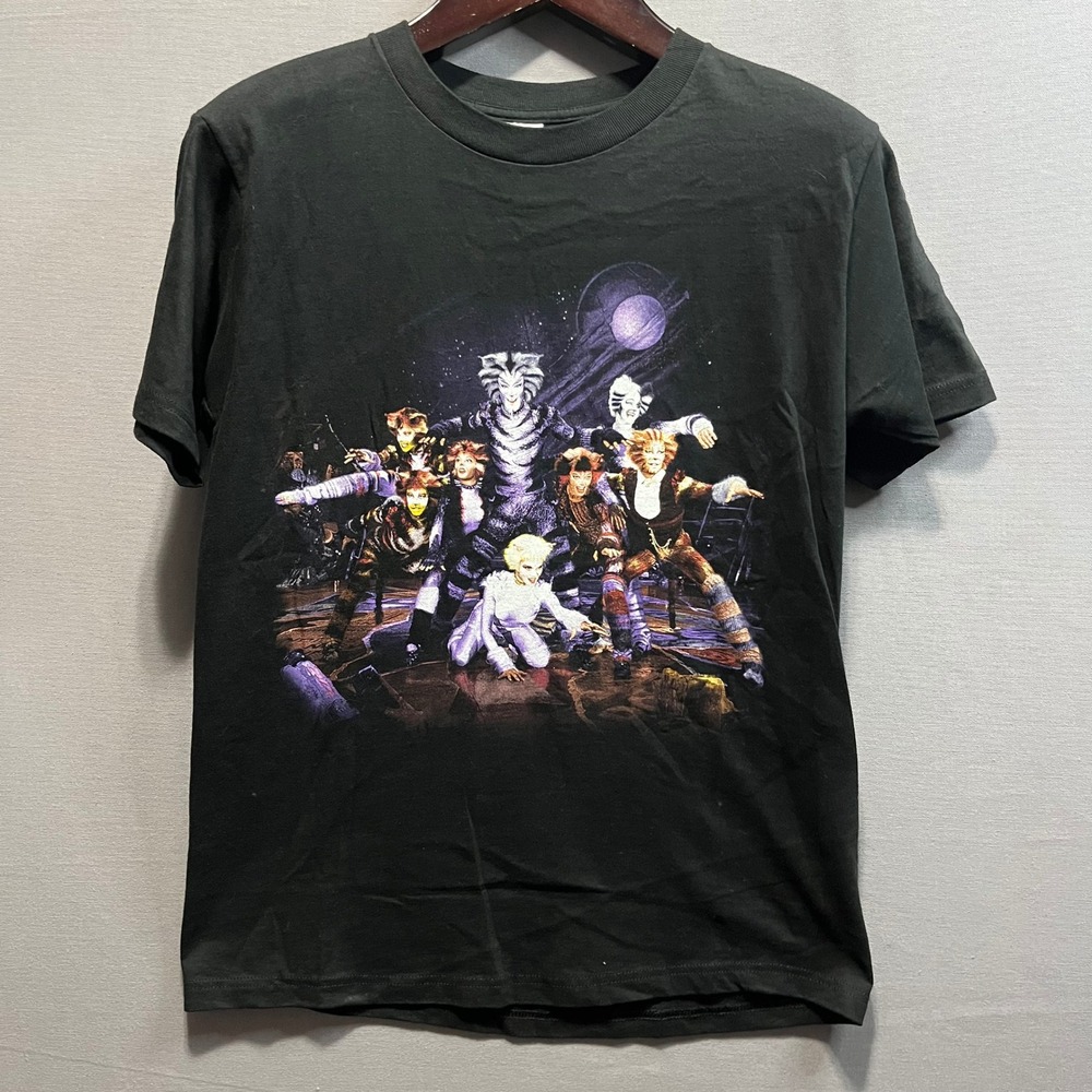 Fruit of the Loom Cats Musical Graphic T-Shirt Mens Medium Black Broadway Tee